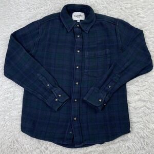 Corridor Shirt Mens Extra Small Navy Acid Plaid Fantasy Button Up Pocket XS